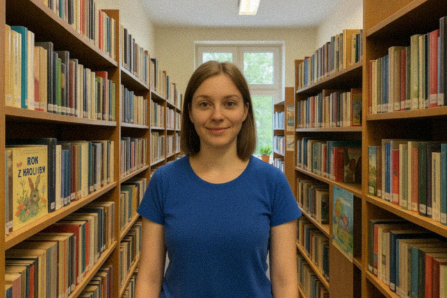 Spotkanie autorskie z Ałbeną Grabowską w bibliotece w Ostrówku